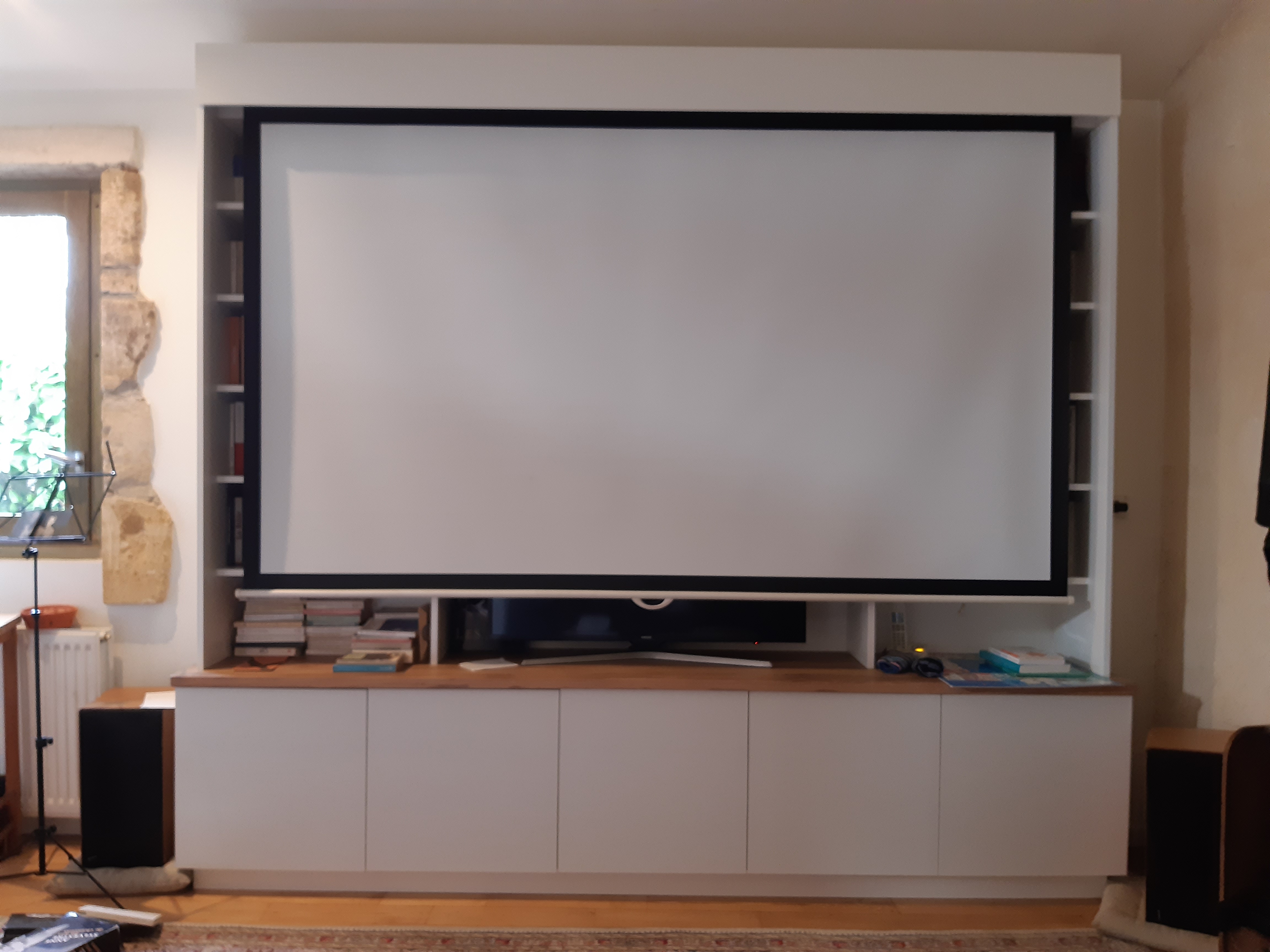 Meuble tv bibliothèque écran homecinéma